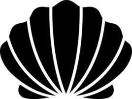 Flat style shell icon in Black and White color. vector