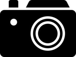 Flat style digital camera icon in Black and White color. vector