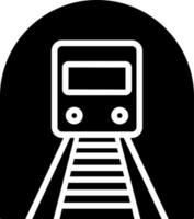 Train tunnel icon or symbol in Black and White color. vector