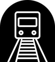 Train tunnel icon or symbol in Black and White color. vector