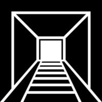 Railway mining tunnel icon in Black and White color. vector