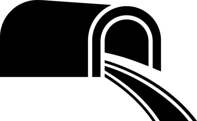Underground tunnel icon in Black and White color.