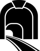 subterráneo túnel icono en negro y blanco color. vector