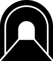 Black and White illustration of tunnel icon. vector