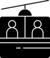 Cable car icon or symbol in Black and White color. vector