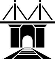 Railway bridge tunnel icon. Glyph sign or symbol. vector