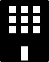 Black and White building icon or symbol. vector