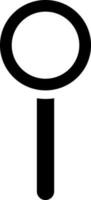 aumentador vaso icono o símbolo en negro y blanco color. vector