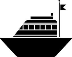 Illustration of ship icon in Black and White color. vector