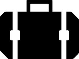 Black and White luggage bag icon in flat style. vector