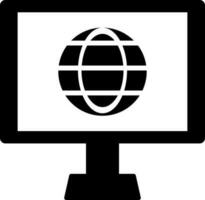 Browser connection or Computer internet connection icon. vector