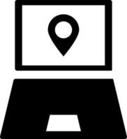 Location app in laptop icon. Glyph sign or symbol. vector