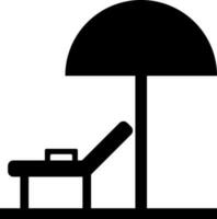 Hammock or sunbed icon in black color. vector