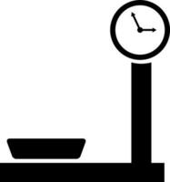 Black and White weighing machine icon or symbol. vector