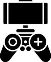Game controller joystick icon in Black and White color. vector