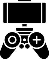 Game controller joystick icon in Black and White color. vector