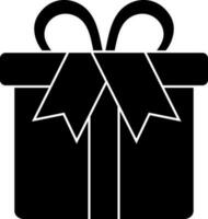 Vector illustration of gift box in Black and White color.