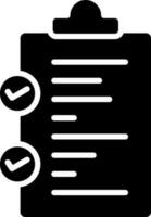 Isolated checklist clipboard icon in Black and White color. vector