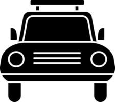 ilustración de negro y blanco Taxi coche icono. vector