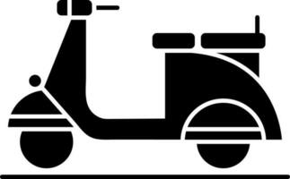 Isolated scooter icon in black color. vector