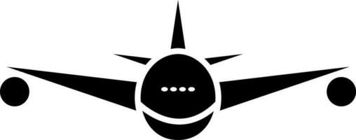 Isolated airplane icon in black color. vector