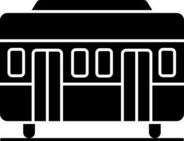 Icon of Black and White bus in flat style. vector