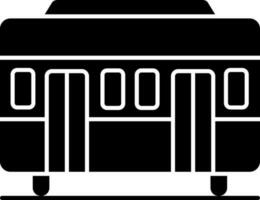 Icon of Black and White bus in flat style. vector