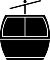 Isolated cable car icon in black color. vector