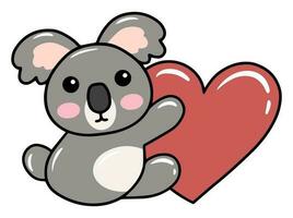 Koala Cartoon Cute for Valentines Day vector