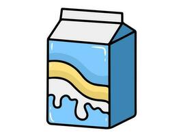 Milk Cartoon Box Clip Art Illustration vector