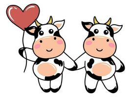 Cute cartoon Cow drawing illustration vector