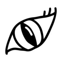 Hand drawn design of cat eye in doodle style vector