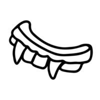 Outline illustration of jelly jaws sweet in doodle style vector