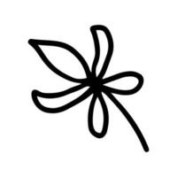 Outline illustration of leaf in doodle style vector
