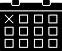 Black and White illustration of calendar icon or symbol. vector