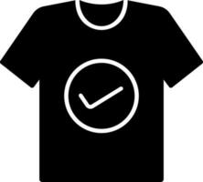 Vector illustration of check mark t-shirt icon.
