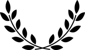 Laurel wreath icon in black color. vector