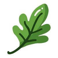 Illustration of green leaf in cartoon style vector