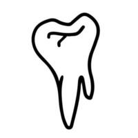 Outline design of tooth in doodle style vector