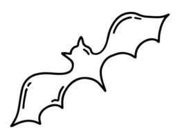 Outline illustration of bat in doodle style vector