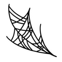 Outline design of corner cobweb in doodle style vector