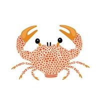 Cute cartoon sea spotted crab , flat style illustration. vector