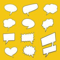 Set of Vector Blank Speech Bubbles, Retro Style, Cartoon