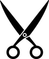 Black and White scissors icon in flat style. vector