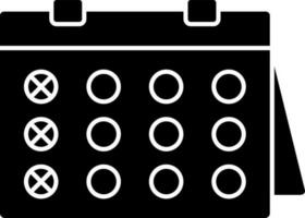 Black and White calendar icon in flat style. vector