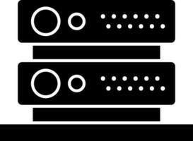 Flat style server icon in Black and White color. vector