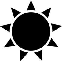 Sun icon or symbol in Black and White color. vector