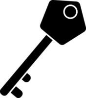 Flat style key icon in Black and White color. vector