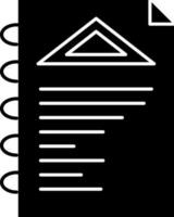 Isolated illustration of document icon in Black and White color. vector