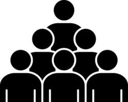 Glyph icon or symbol of user or team. vector